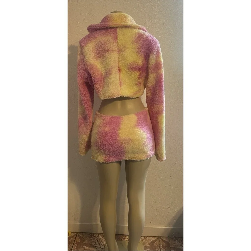 Multicolor 2 Piece Mini Skirt & Jacket Set